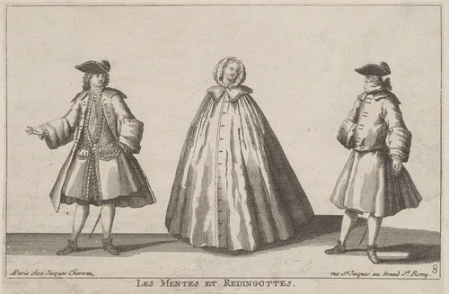 Les Mentes et Redingottes by Jacques Chéreau, print, 1720