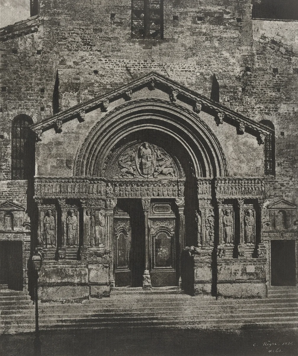 Portal of Saint Triomphe, Arles Cathedral by Charles Nègre, photograph, 1854