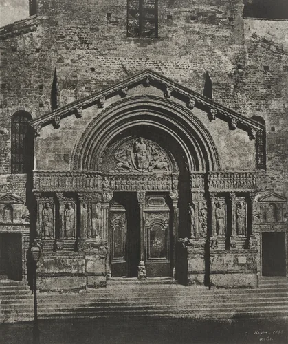 Portal of Saint Triomphe, Arles Cathedral by Charles Nègre, photograph, 1854