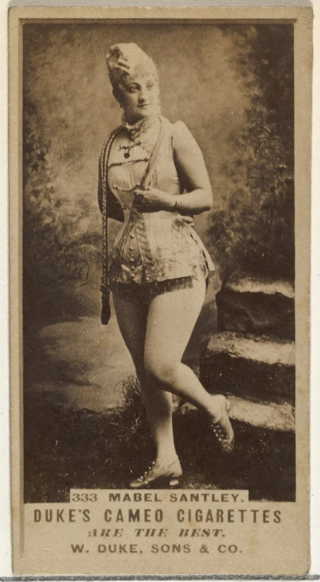 Card Number 333, Mabel Santley, from the Actors and Actresses series (N145-5) issued by Duke Sons & Co. to promote Cameo Cigarettes by W. Duke, Sons & Co., photograph, 1880-1889
