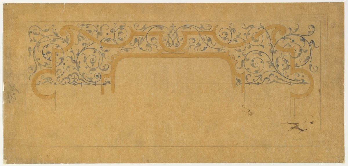 Rinceau and Strapwork Ornament by John Gregory Crace, drawing, 1825-1900