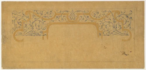 Rinceau and Strapwork Ornament by John Gregory Crace, drawing, 1825-1900