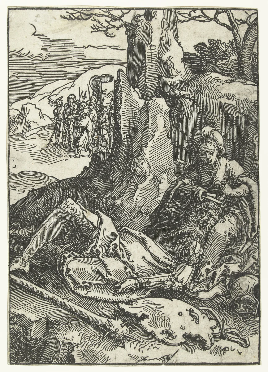 Simson en Delila by Lucas van Leyden, print, 1515-1519