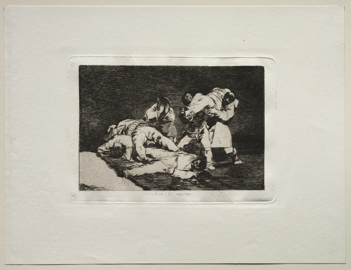 The Horrors of War: It Will Be the Same by Francisco de Goya, print, 1810-1820