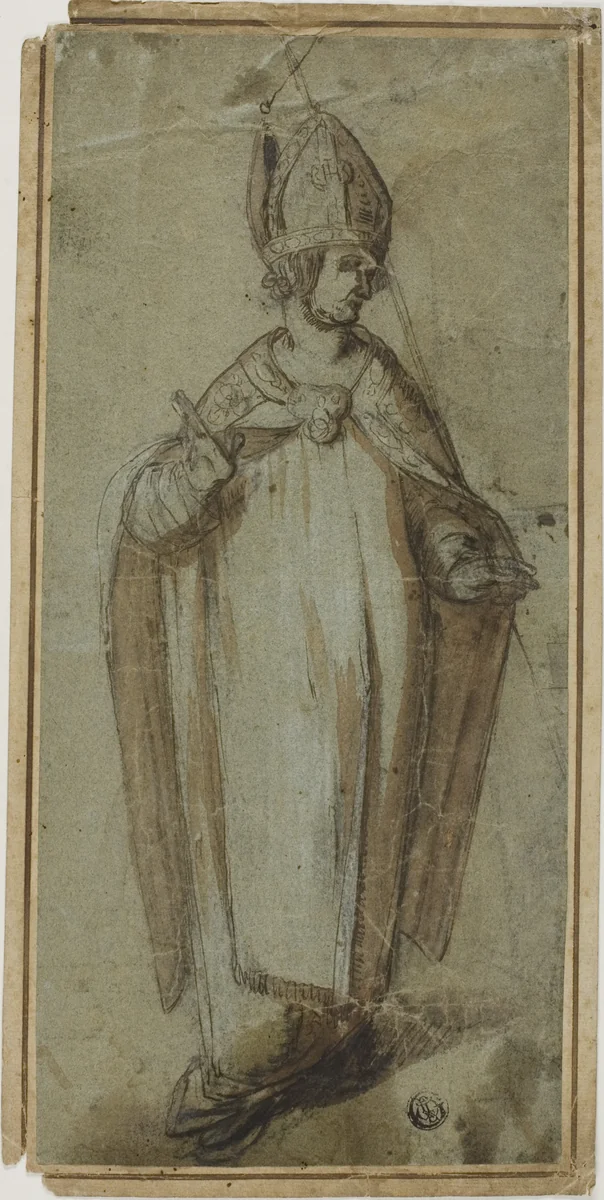 Bishop by Unknown Artist, drawing, 1500-1599