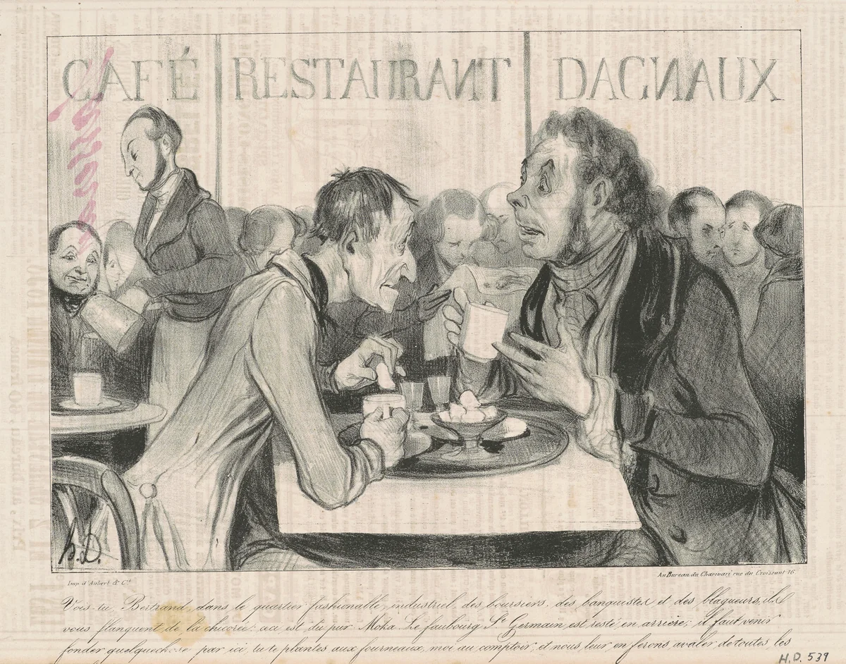 Vois-tu Bertrand... by Honoré Daumier, print, 1839