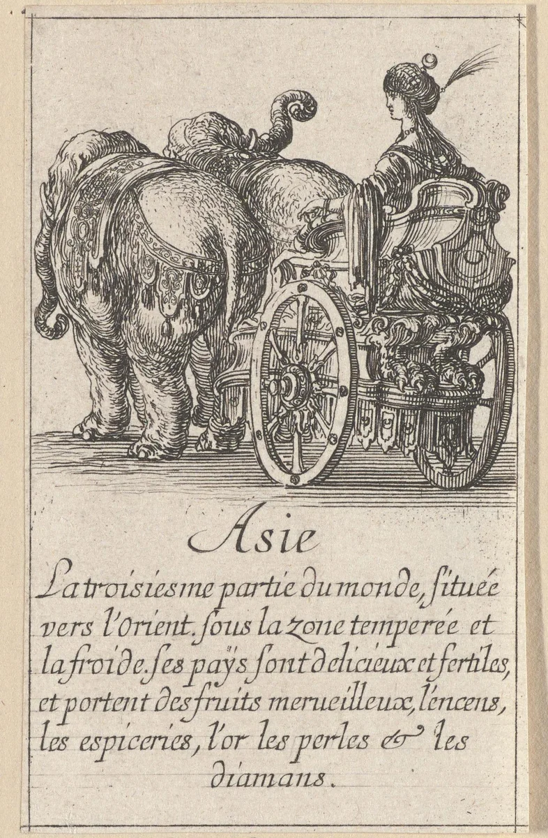 Vrouw in een rijtuig, Azië by Stefano della Bella, print, 1620-1664