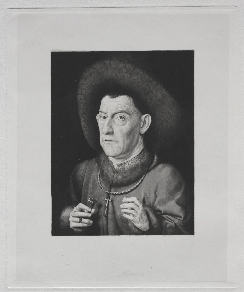 Man with a Pink by Claude-Ferdinand Gaillard, print, 1869