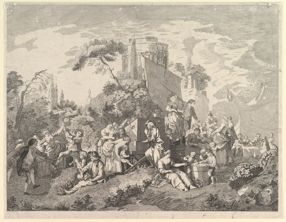 Country Fair by Pierre Charles Lévesque, print, 1762