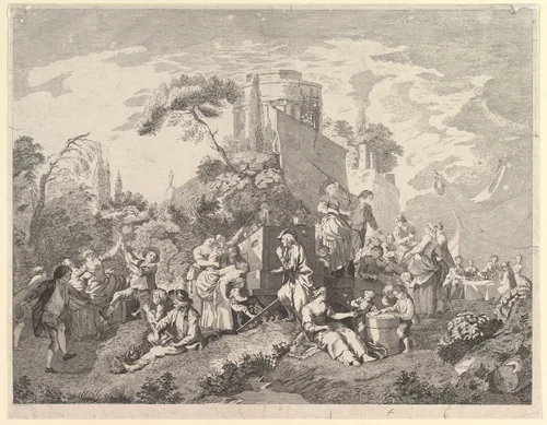 Country Fair by Pierre Charles Lévesque, print, 1762