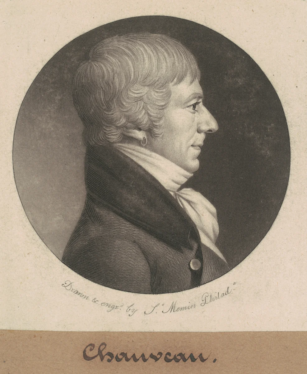 Joseph Anthony Chaveau by Charles B. J. Févret de Saint-Mémin, print, 1801