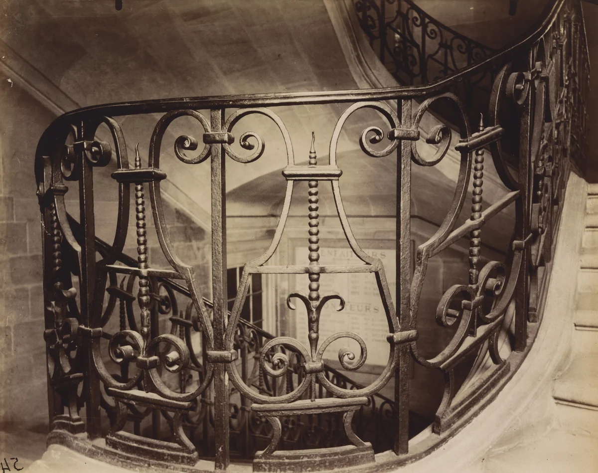 254 rue St. Jacques (Escalier) by Eugène Atget, photograph, 1907