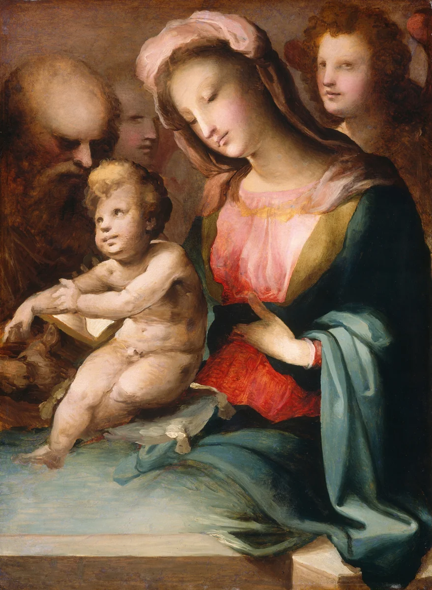 The Holy Family with Angels by Domenico Beccafumi, painting, 1545-1550