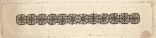 Banknote motif: band of lathe work ornament by Cyrus Durand, print, 1819-1847