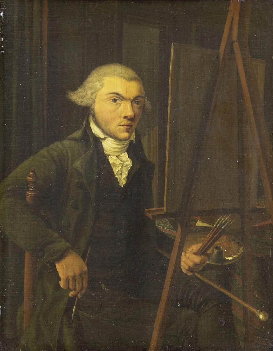 Portrait of a Painter, probably Harmanus Uppink by Willem Uppink, painting, 1785-1791