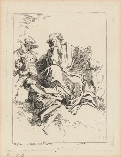 Saint Luke by Jean Honoré Fragonard, print, 1763-1764