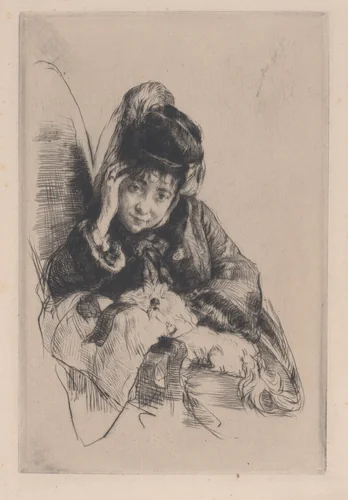 Portrait of Madame Hector de Callias (Nina de Villart) by Marcellin Desboutin, print, 1879