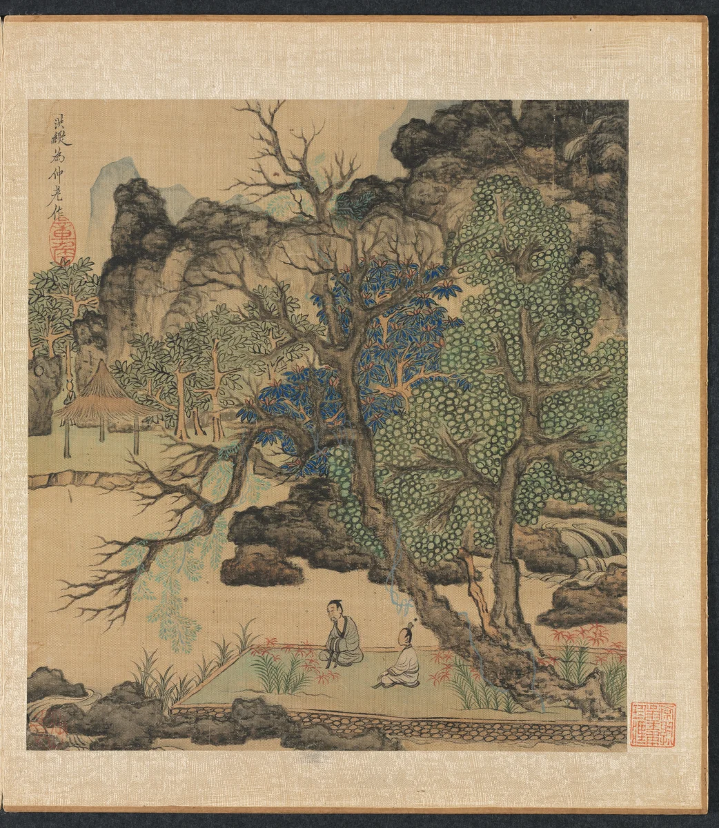 Paintings after Ancient Masters: Scholars in a Garden by Chen Hongshou, painting, 1598-1652