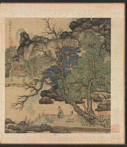 Paintings after Ancient Masters: Scholars in a Garden by Chen Hongshou, painting, 1598-1652