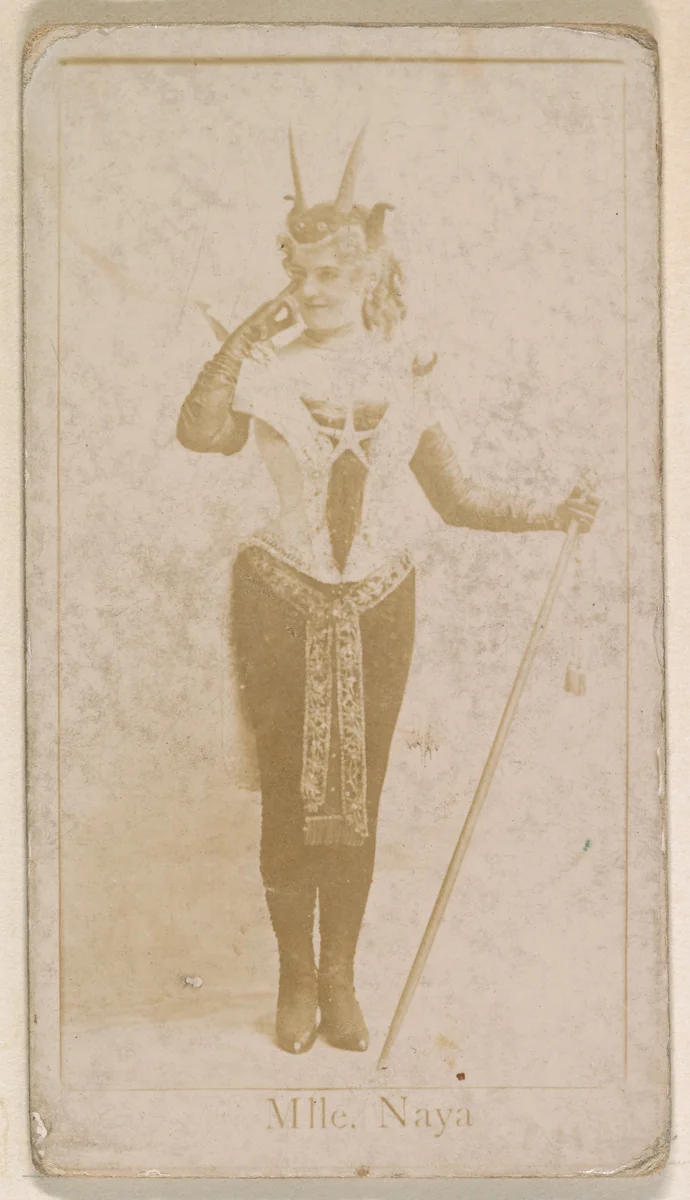 Mlle. Naya, from the Actresses series (N245) issued by Kinney Brothers to promote Sweet Caporal Cigarettes by Kinney Brothers Tobacco Company, photograph, 1890