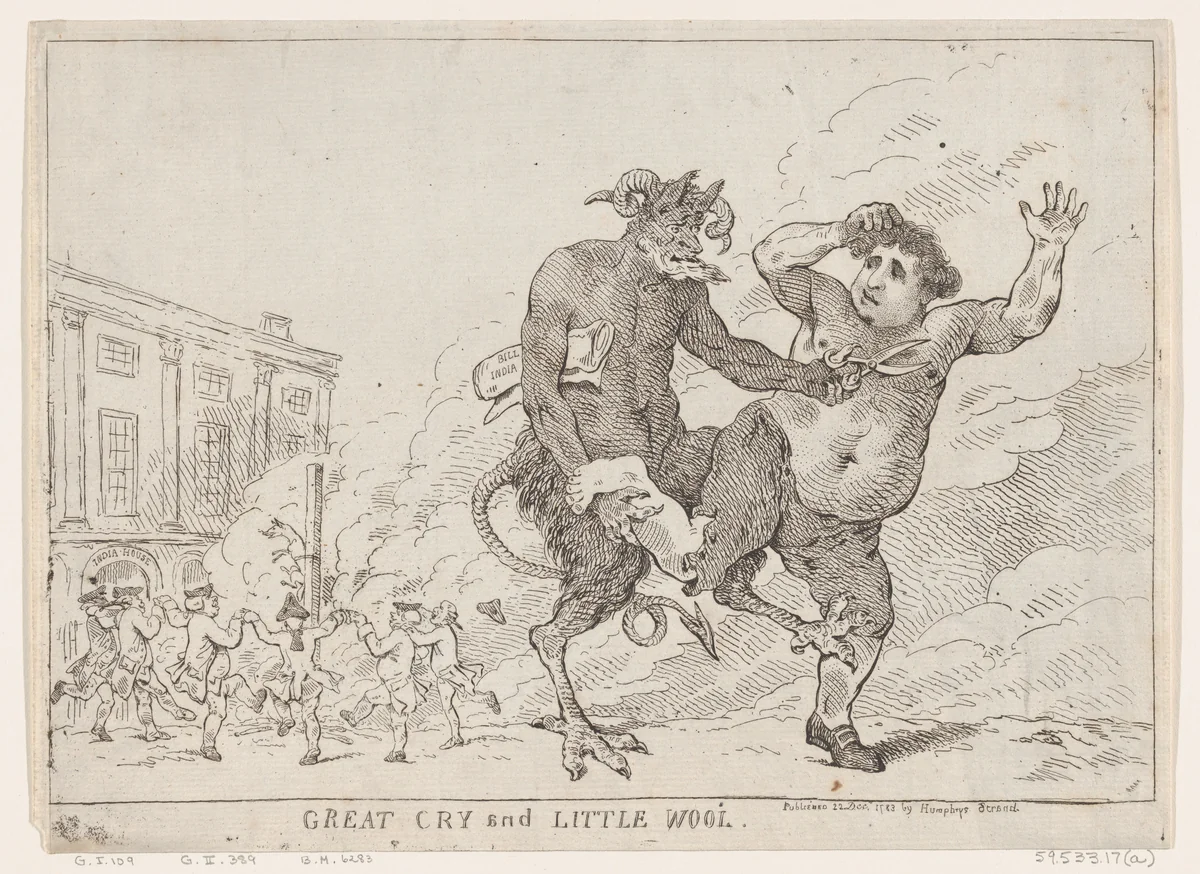Great Cry and Little Wool by Thomas Rowlandson, print, 1783