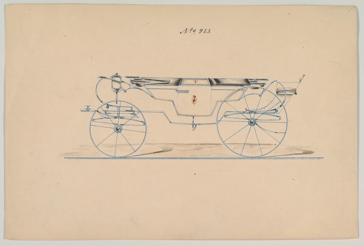 Landau #923 by Brewster & Co., drawing, 1850-1870