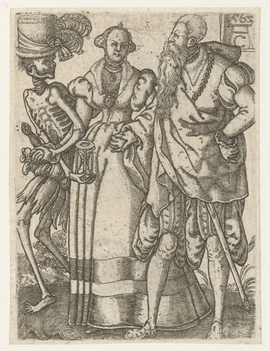 Echtpaar met de Dood by Unknown, print, 1562