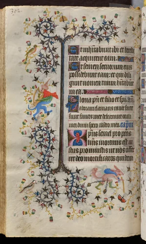 Hours of Charles the Noble, King of Navarre (1361-1425): fol. 190v, Text by Master of the Brussels Initials and Associates, book, 1400-1410
