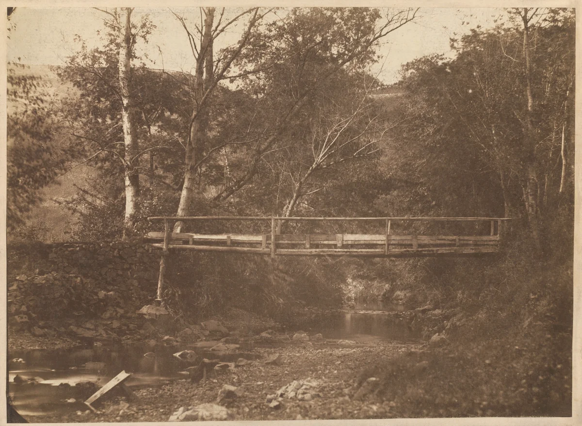Landscape with Trees and Bridge by French 19th Century, photograph, 1850