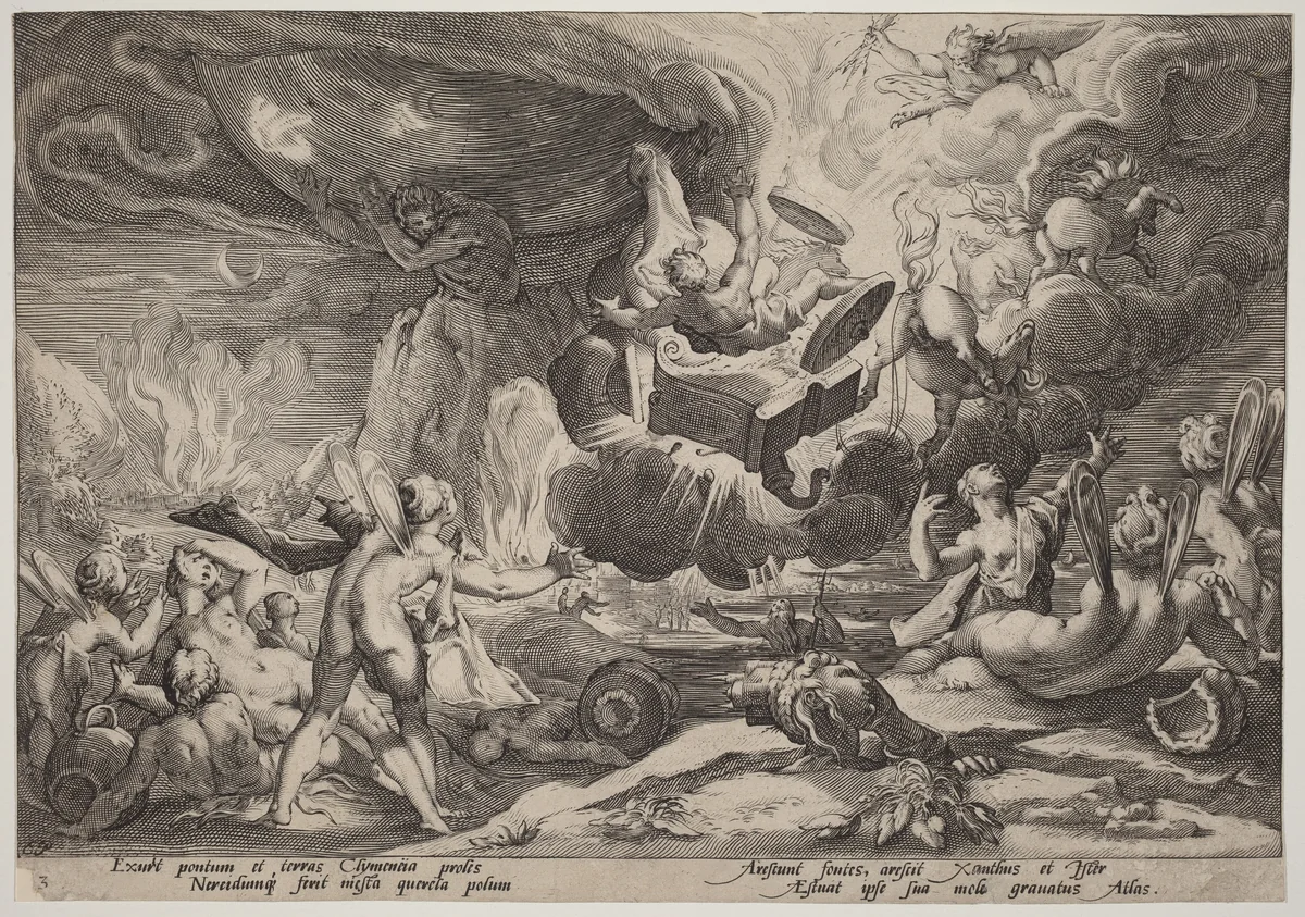 The Fall of Phaeton by Hendrick Goltzius, print, 1595-1605