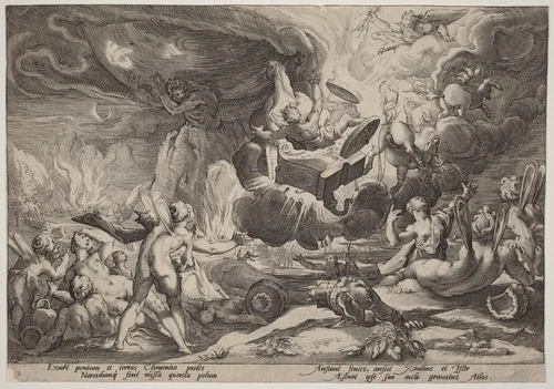 The Fall of Phaeton by Hendrick Goltzius, print, 1595-1605