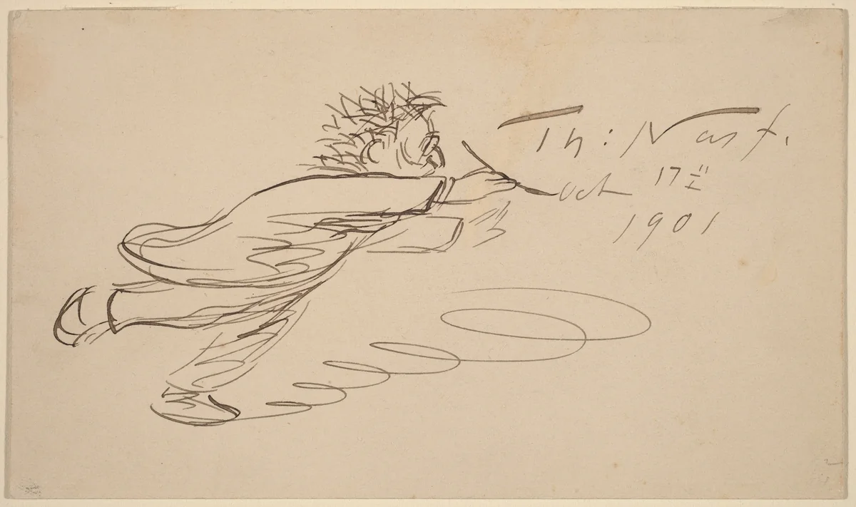 Signature, "TH. Nast, Oct. 17, 1901" by Thomas Nast, drawing, 1901
