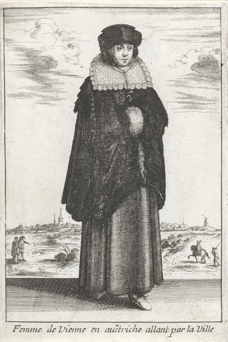 Femme de Vienne en austriche allant par la Ville by anonymous, print, 1662