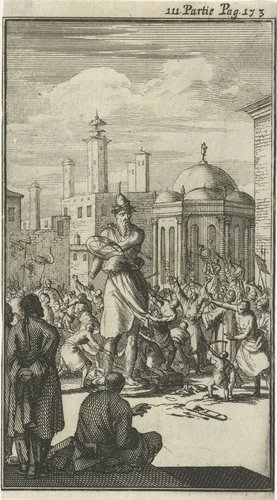 Viering van het Houly-feest te Kabul by Jan Luyken, print, 1689