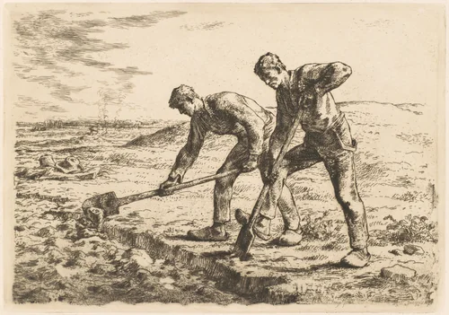 The Diggers by Jean-François Millet, print, 1850-1860