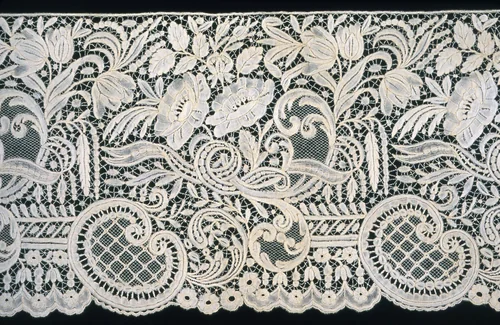 Flounce by Convent School of the Soeurs de Nôtre-Dame de la Visitation, textile, 1862