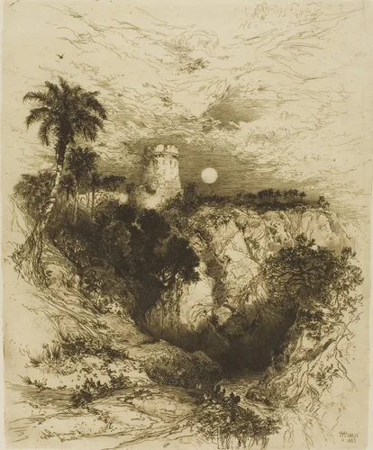 A Tower of Cortez - Mexico by Thomas Moran, print, 1883