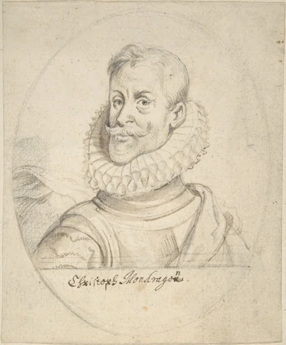 Portrait of Christoph Mondragon by anonymous, drawing, 1600-1699