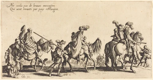 The Bohemians Marching: The Vanguard by Jacques Callot, print, 1621