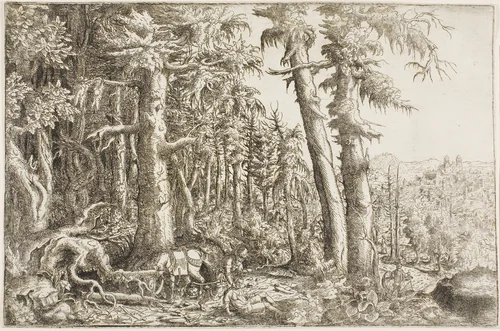 The Good Samaritan by Hanns Lautensack, print, 1544-1566