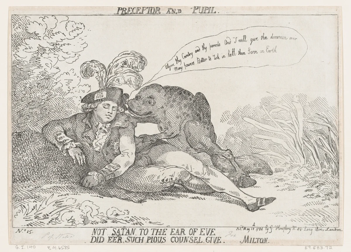 Preceptor and Pupil by Thomas Rowlandson, print, 1784