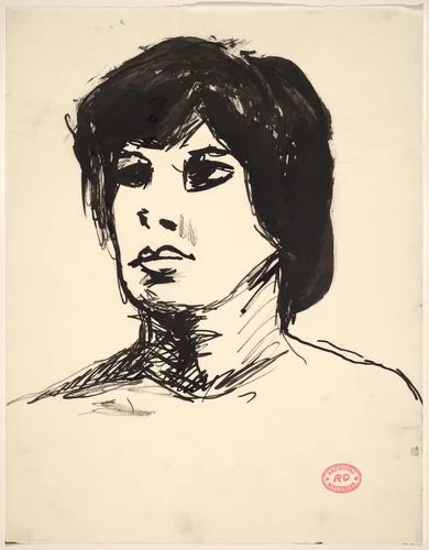 Untitled [head of a model] by Richard Diebenkorn, drawing, 1955-1967