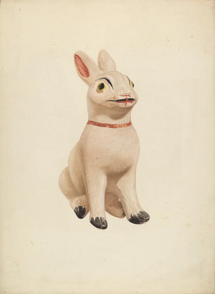 Chalkware Rabbit by Betty Fuerst, index of american design, 1940