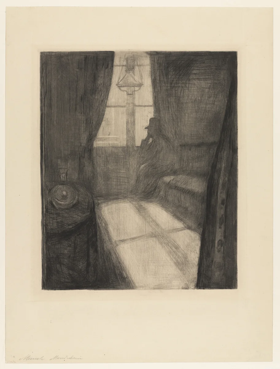 Moonlight. Night in St. Cloud (Måneskinn. Natt i St. Cloud) by Edvard Munch, print, 1895
