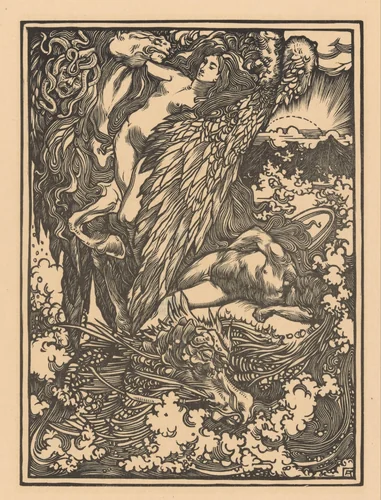 Perseus en Andromeda by Johannes Josephus Aarts, print, 1881-1934