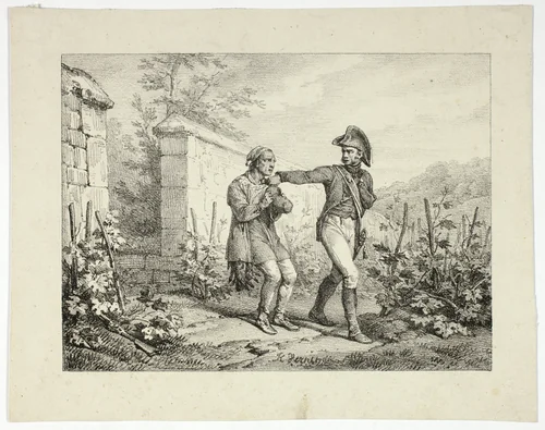 Arrest of a Poacher by Horace Vernet, print, 1813-1839
