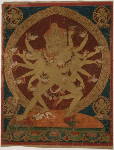 Painted Banner (Thangka) of Skull-Cup Bearing (Kapâladhara) Hevajra by Tibet Central Tibet, painting, 1600-1625