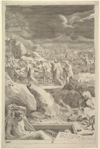Burial Procession of Christ by Claude Mellan, print, 1678