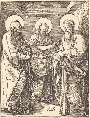 Saint Veronica between Saints Peter and Paul by Albrecht Dürer, print, 1510