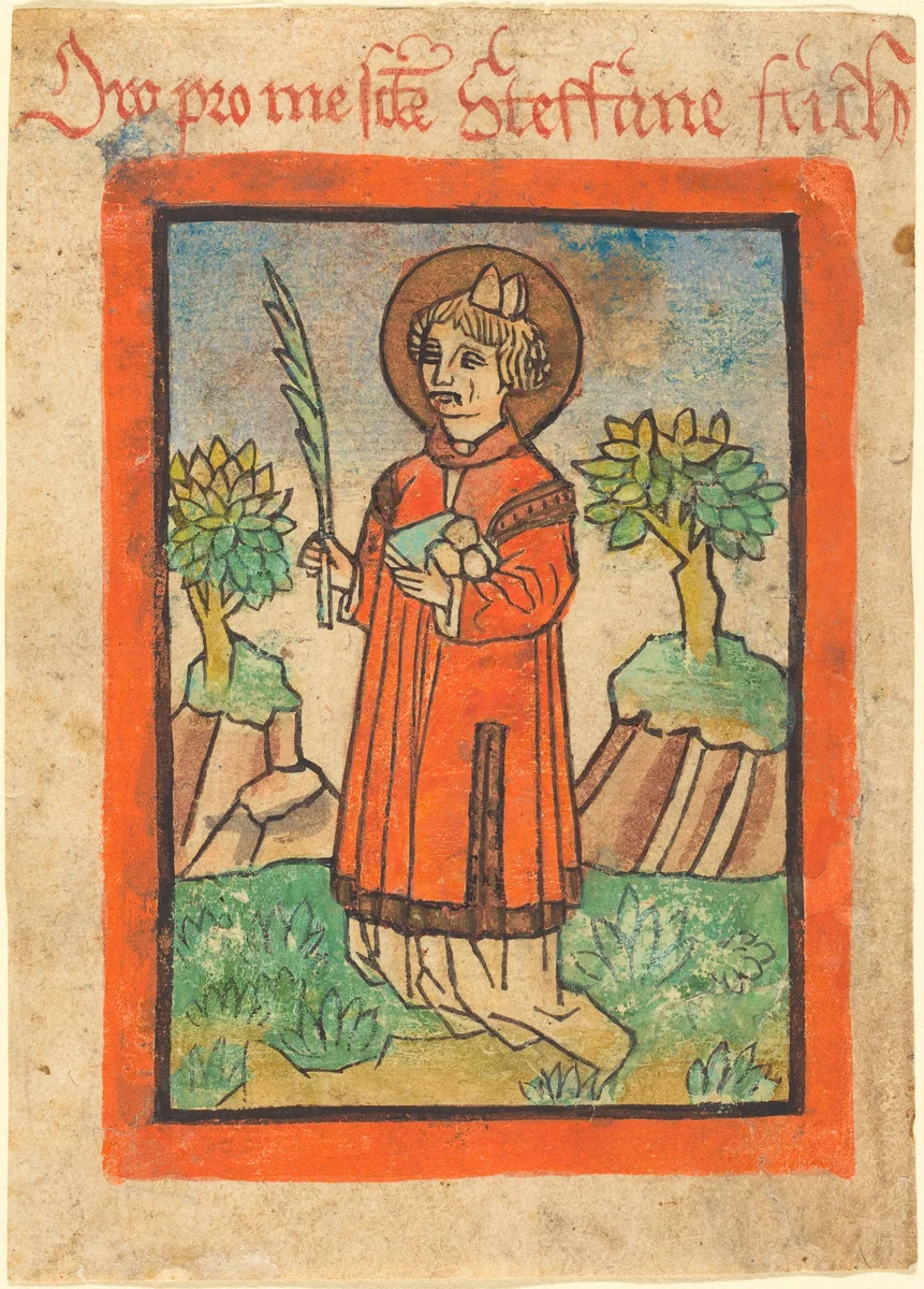 Saint Stephen by German 15th Century, print, 1450-1470